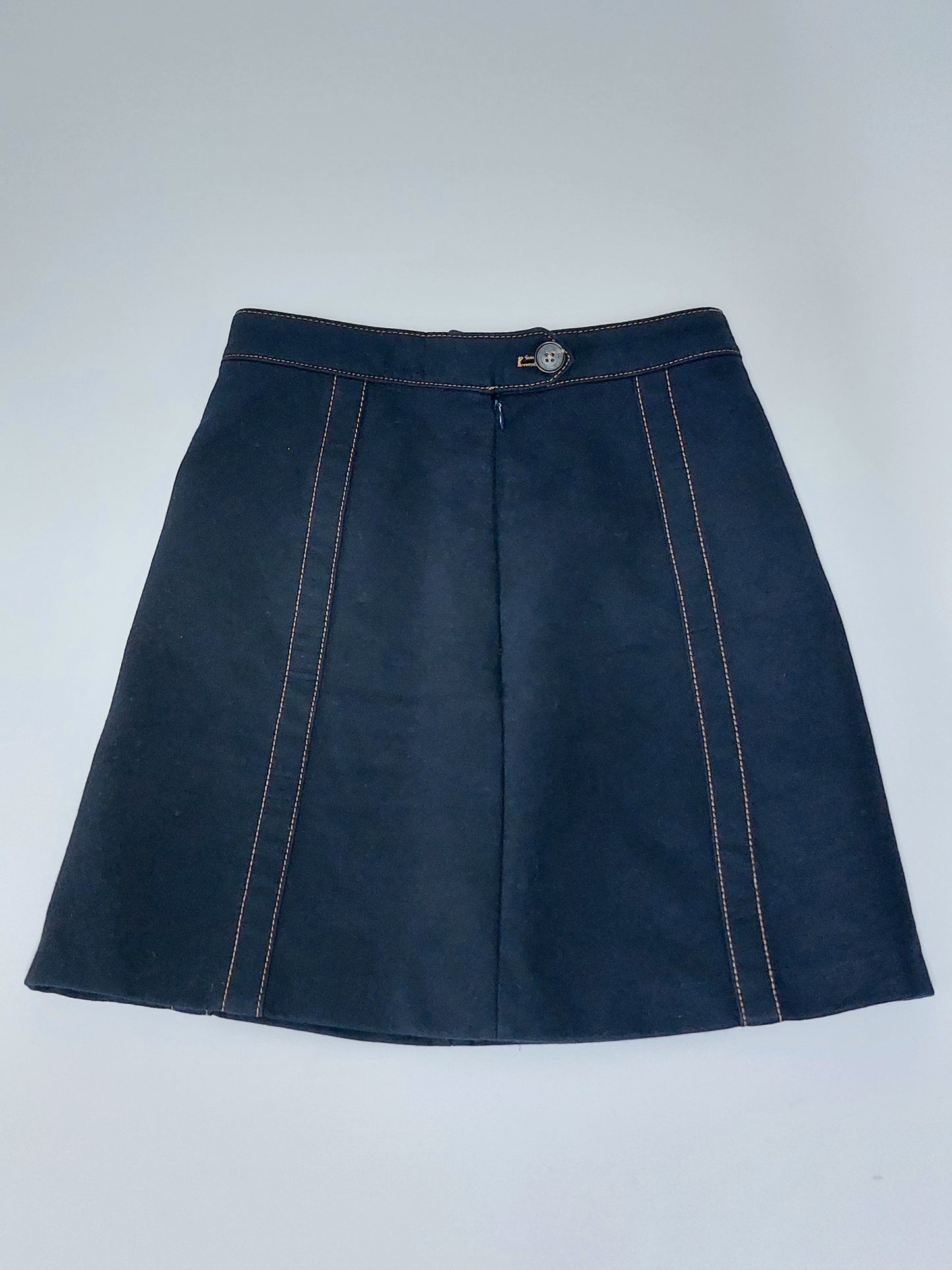 Massimo Dutti A-line miniskirt dark blue size 36
