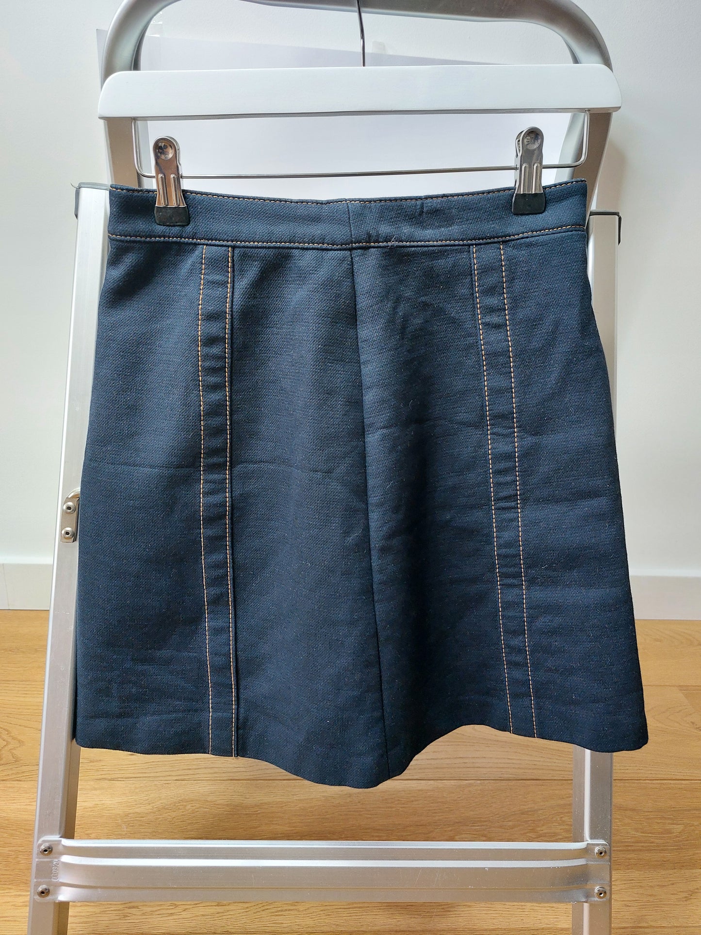 Massimo Dutti A-line miniskirt dark blue size 36