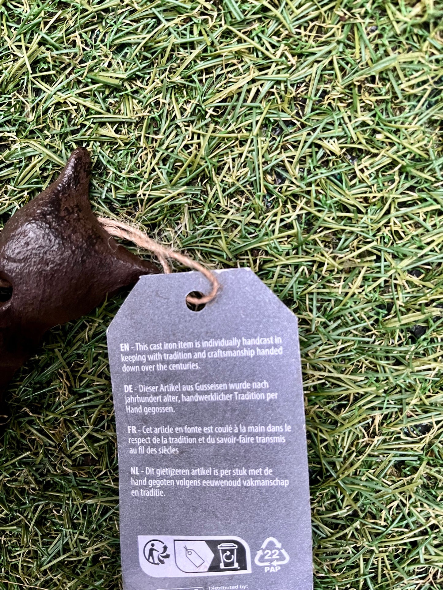 Handgemaakt gietijzeren ophanghaakje kat